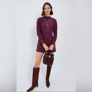 NWT ANTIK BATIK Burgundy Kiss Mini Dress